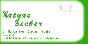 matyas bieber business card